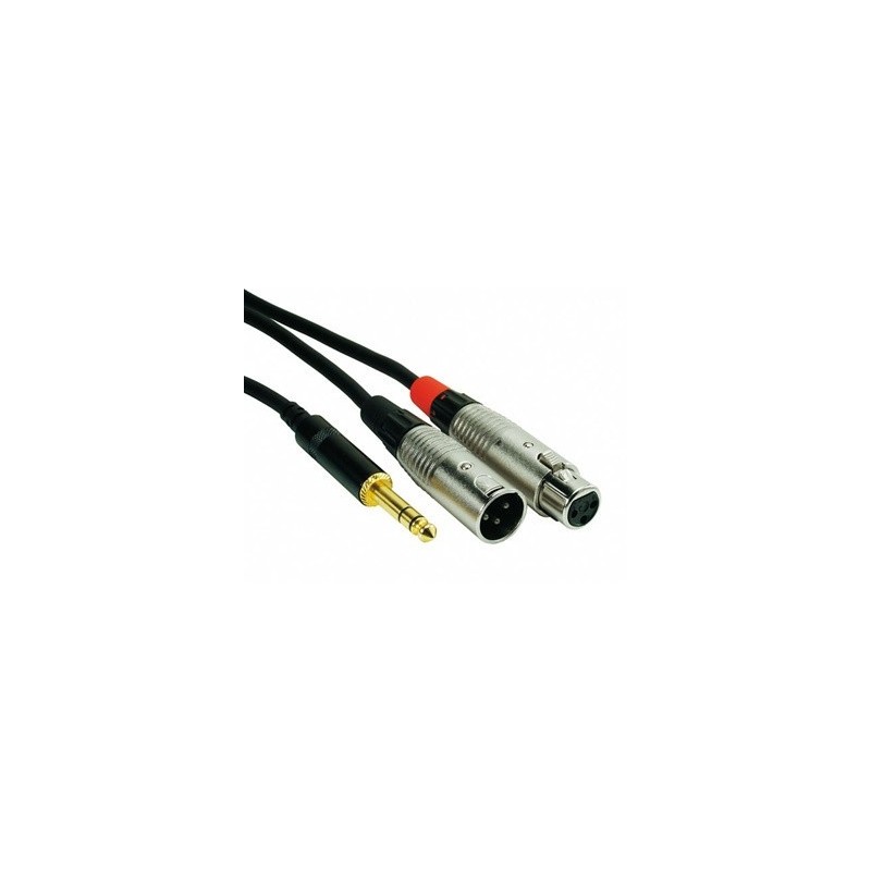 Rock Cable Y Adapter Kabel 60cm Stereo Jack M - 1x XLR F/ 1x XLR M RCIN06PSMXFX