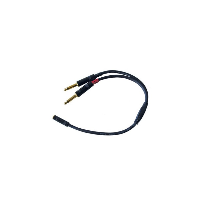 Rock Cable Y Adapter Kabel 30cm MiniJack Stereo F - 2x Jack Mono M RCY03MJSP